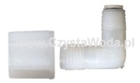 Zaworek zwrotny w kolanku JACO 1/8 cala -> wężyk 6 mm.